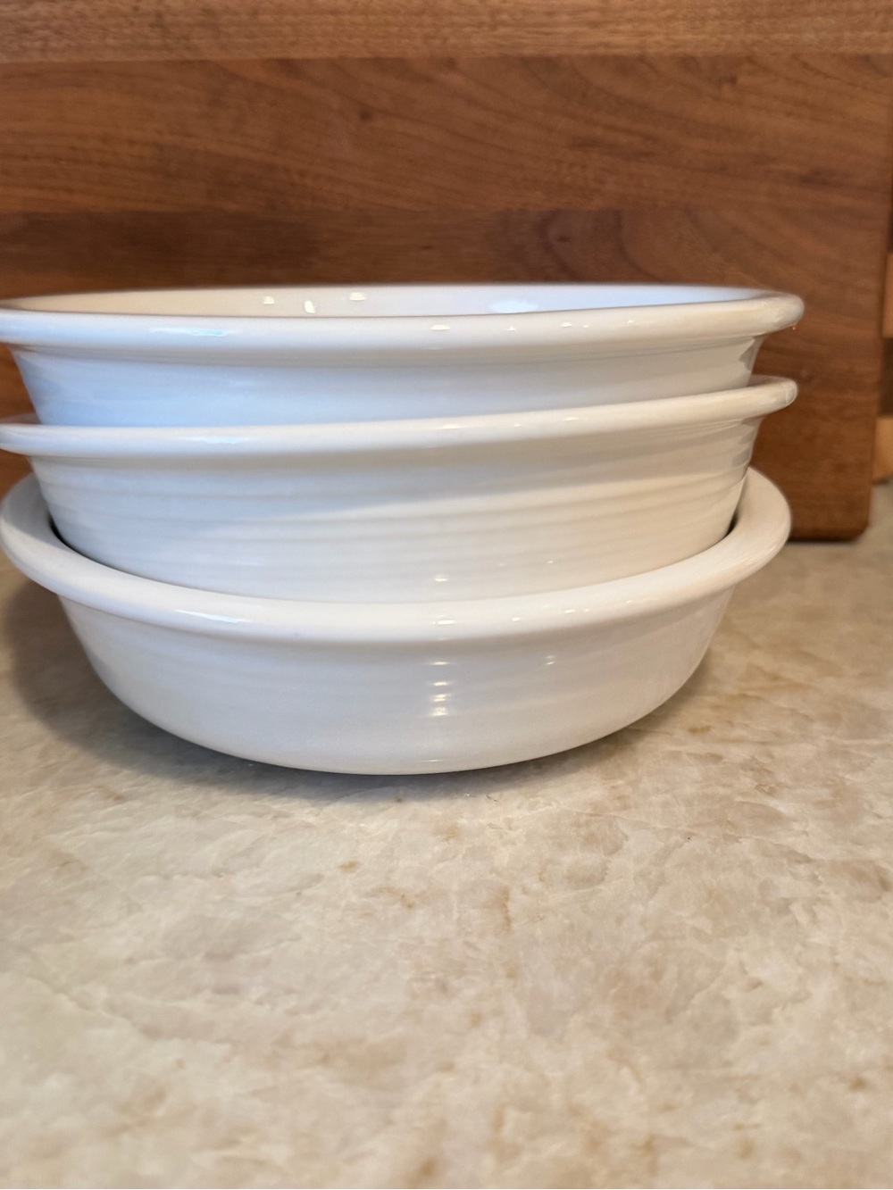 Fiesta white 7” medium bowls set of 3